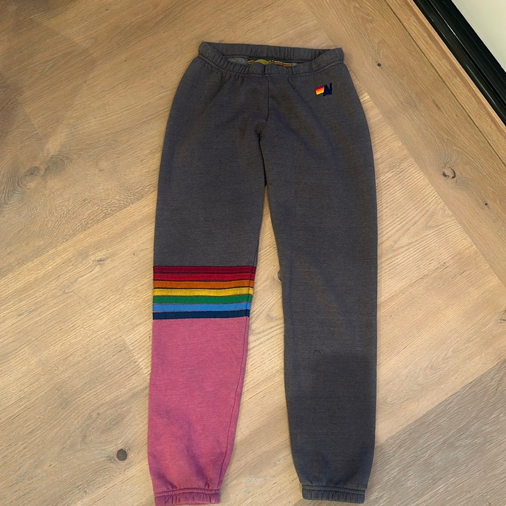 Aviator Nation sweatpants gray with pink. size XS